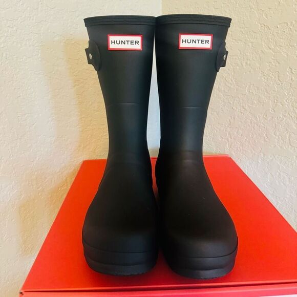 HUNTER Original Short‎ Waterproof Rain Boot, Rubber Black, Size 10, NWT - Picture 13 of 16